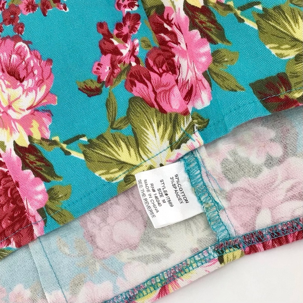 GI7 Blue Floral Print Underwire Crop Top Size Medium - Picture 5 of 9